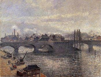 Camille Pissarro : The Corneille Bridge, Rouen, Morning Effect